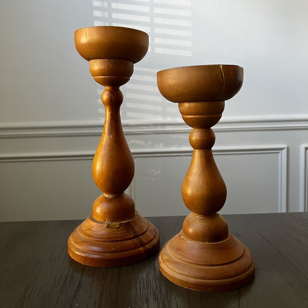 wooden candle sticks
